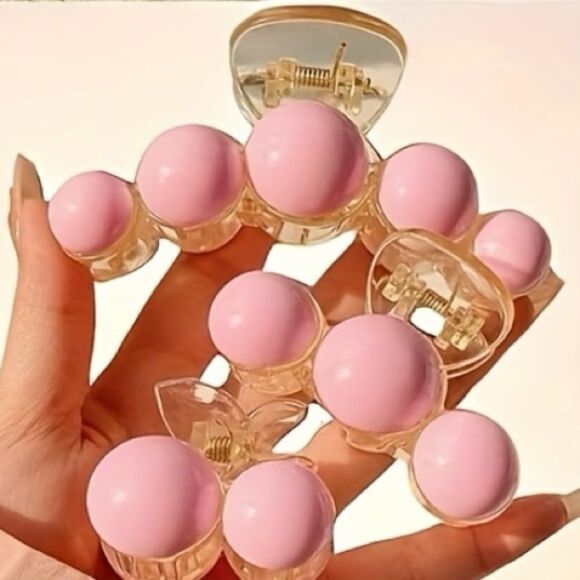 NWOT New Three Piece (3) Piece Bubble Gum Pink Bubble Candy Hair Clip Set School - Picture 1 of 11